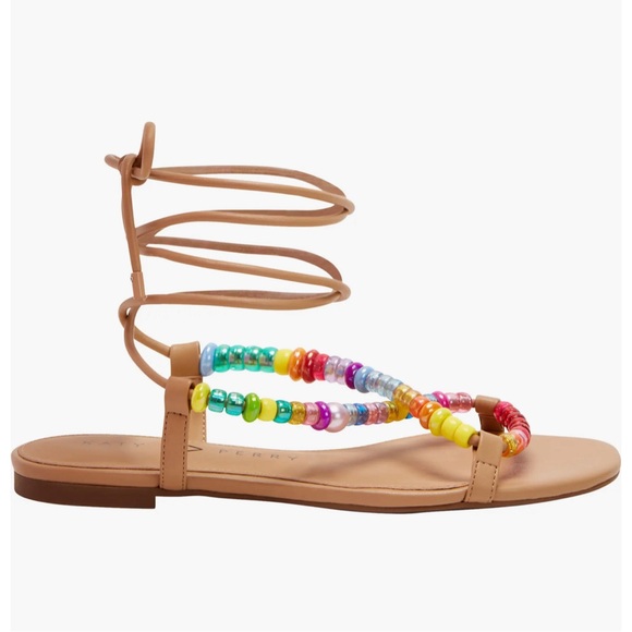 Katy Perry -The Halie Bead Ankle Wrap Sandal -In Biscotti Bright Multi U… - Picture 4 of 10
